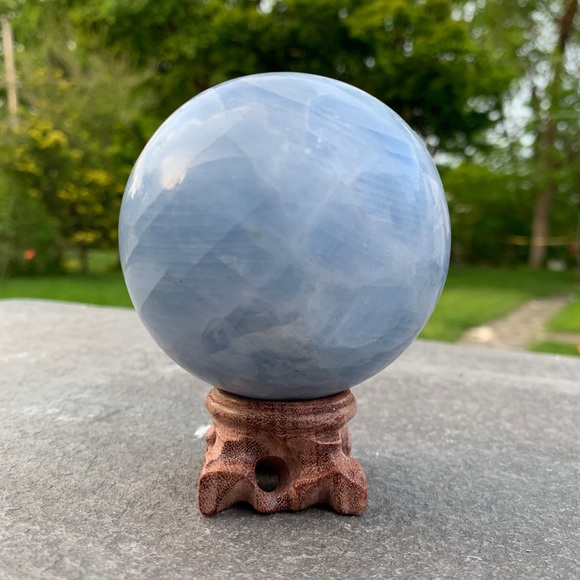 1.5 lb Blue Calcite sphere | crystal sphere - Picture 3 of 4